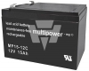 Multipower MPC15-12 (MP15-12C) Bleiakku Zyklenfest, 12V 15Ah Faston 6.3mm