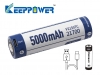 Keeppower 21700 3.7V 5000mAh Akku mit USB-C Lademglichkeit