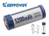 Keeppower 26650 3.7V 5200mAh Akku mit USB Ladefunktion