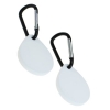 2er SET Silikon Hülle mit Karabinerhaken kompatibel zu Apple AirTag Weiss