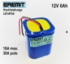 EREMIT 12V 6Ah F2x2 LiFePo4 Akku mit Kabel