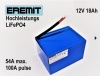 EREMIT 12V 18Ah LiFePo4 Akku mit BMS Power Pole Stecker