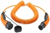 Spiral-Ladekabel Typ 2, bis zu 11 kW, 5 m, Orange