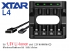 Xtar L4 mit 4 Ladeschächten für Li-Ionen 1,5V, NiMh / NiCd 1,5V AA und AAA Akkus