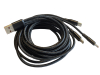 3in1 USB Splitterkabel, 3 Typ C, 3 Micro USB, schwarz