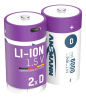 Ansmann D, Mono, 1.5V 6000mAh Li-Ion Akkus, USB-C, 2er Blister