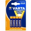 Varta 4103 Longlife Extra, AAA, LR03, Batterien 4er Pack