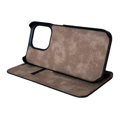 27119_3AmO3LG17GNo0D iPhone 15 Pro Max, Marc noir, Book-Cover cuir véritable