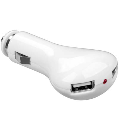11816_06bgRiH4u9zuE5 KFZ Lade-Adapter 12-24V zu 2X USB, Weiss
