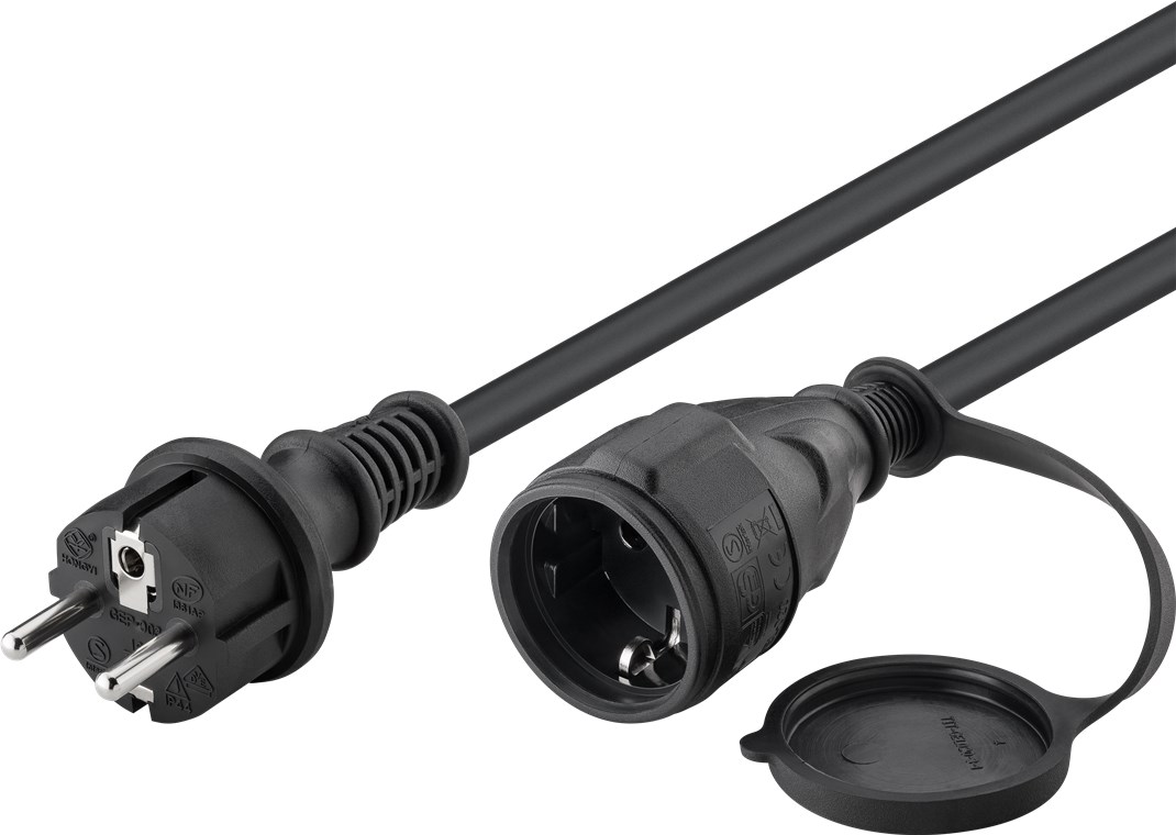 26035_1lxNMgBYwX3CHI Netzkabel Outdoor, 25 m, Schwarz
