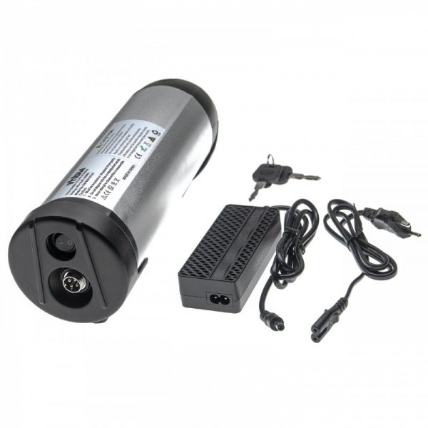 16390_0 36V 10Ah E-Bike Trinkflaschen Akku + Halterung, Ladegerät, 310 x 90mm