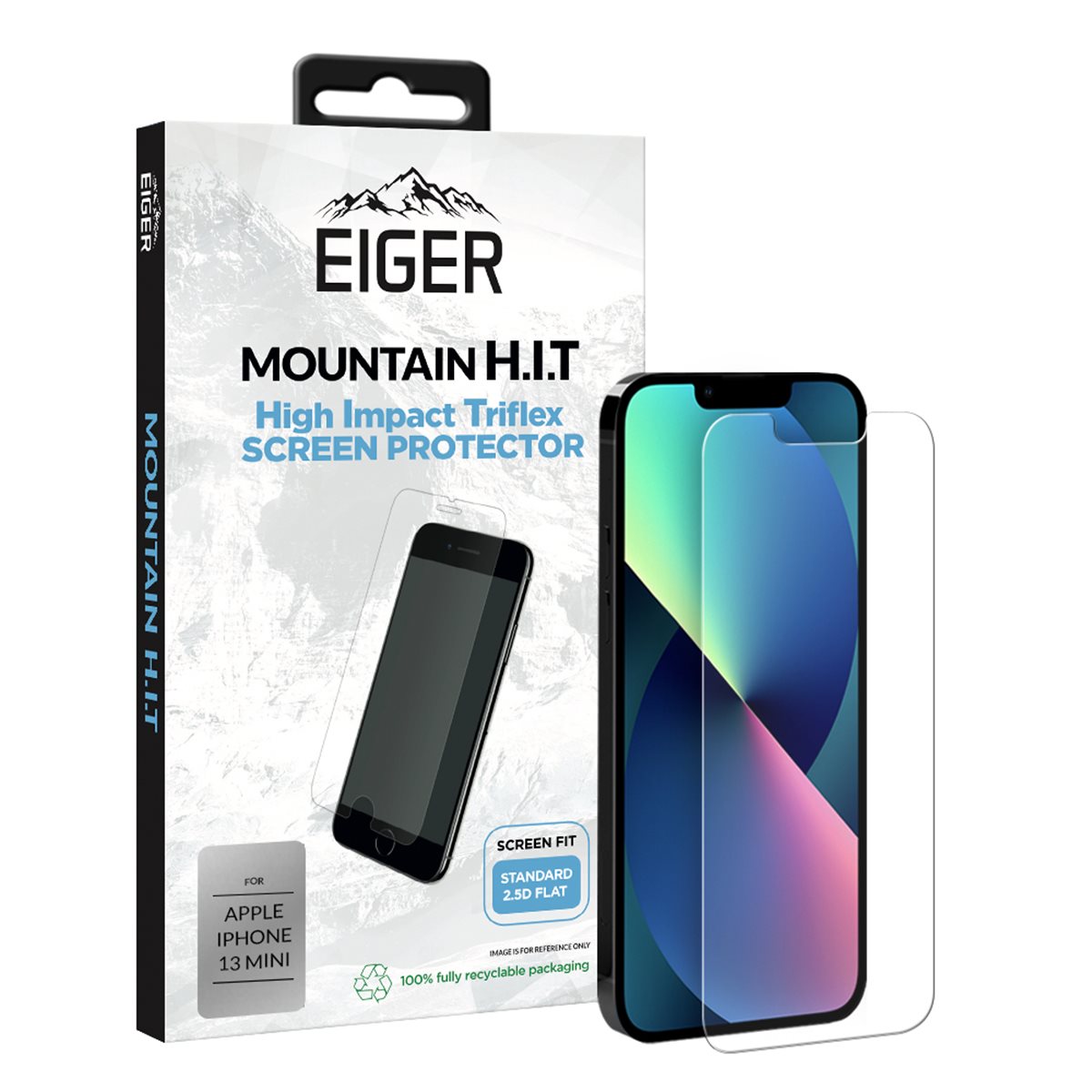 26171_0JG0JxwpCANxcI EIGER APPLE IPHONE 13 MINI DISPLAY-GLAS (1ER PACK) HIGH-IMPACT TRI FLEX KLAR