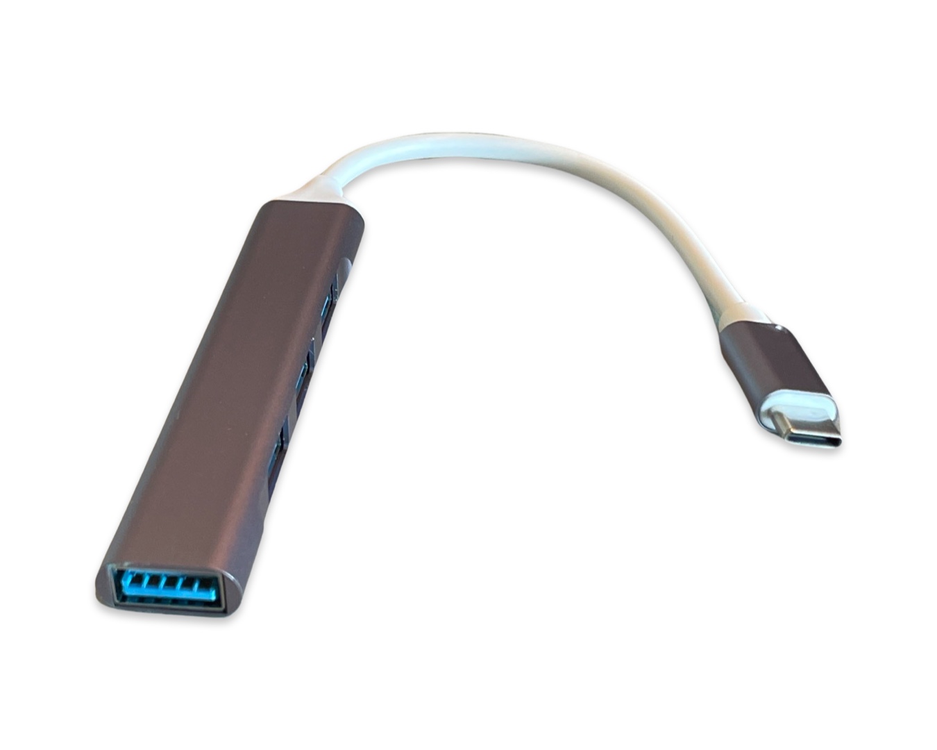 27037_1pZYsuydnxA3zT Mini Hub Multiport USB-C Aluminium grau, Adapter mit 4 USB Anschlüssen
