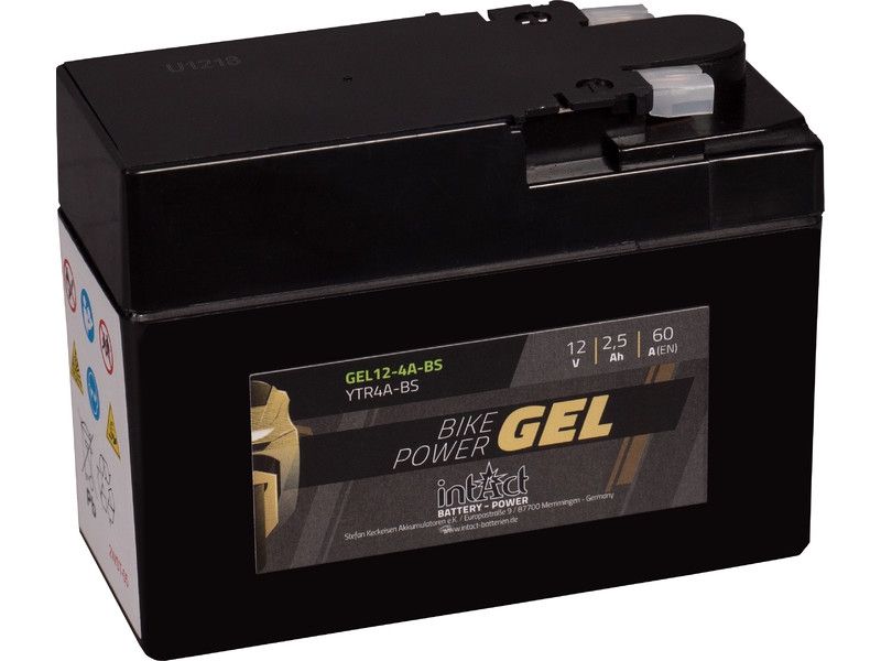 12437_0O2vhYd1Pt9b75 Intact GEL12-4A-BS GEL-Motorradbatterie ersetzt CTR4A-BS, 50201, M6003 12V 2.5Ah