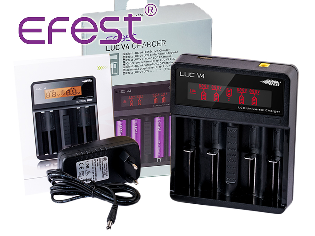 17033_0SfPsMLUgLfMfu Efest LUC V4 Ladegerät für 3,6V -3,7V Li-Ionen Akkus Neueste Version 2.0