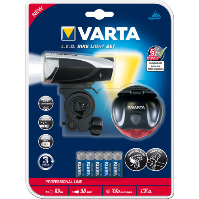 23662_0g3zM59Ftnk9hJ Kit d'éclairage vélo 3W LED pour vélo électrique Incl. 5x piles AAA