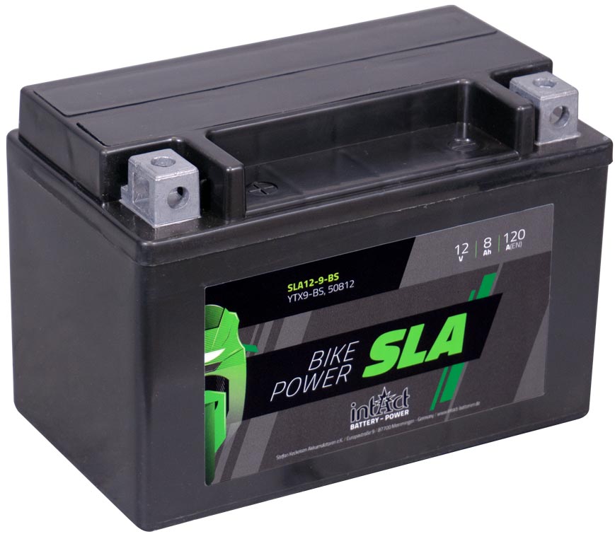24077_0uZCJrv6w43VDn Intact SLA12-9-BS Motorradbatterie ersetzt YTX9-4, YTX9-BS, DIN 50812 12V 8Ah