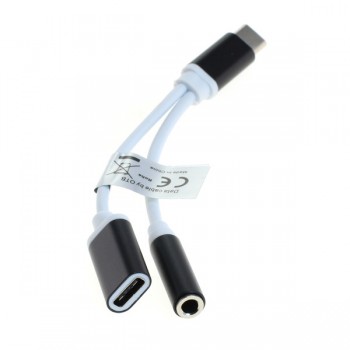 20283_0WnLSYxQxK8HSI 2in1 Audio-Adapter USB-C auf 3,5mm Klinke für Huawei, Xiaomi