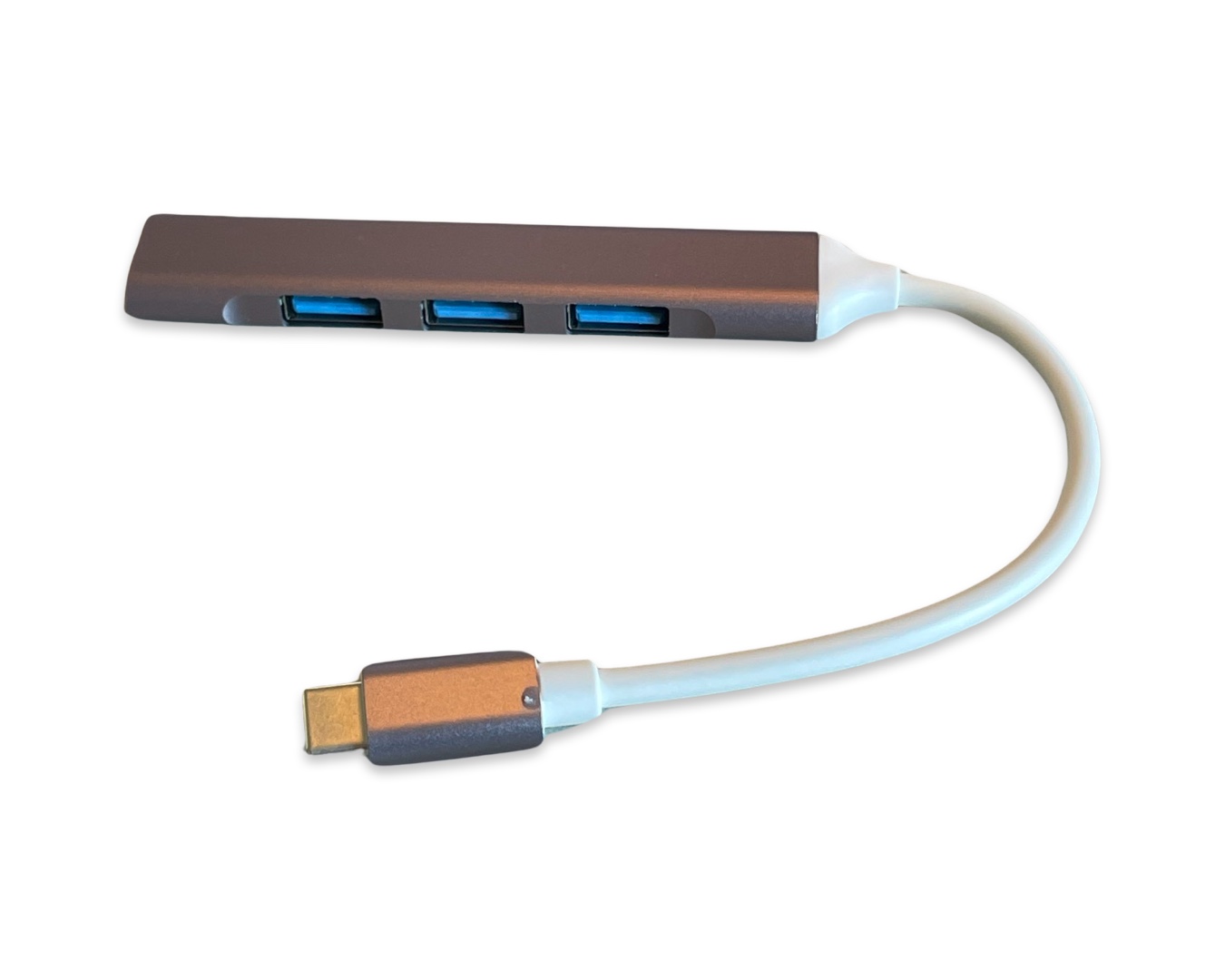 27037_0saPeyRJ38dWzy Mini Hub Multiport USB-C Aluminium grau, Adapter mit 4 USB Anschlüssen