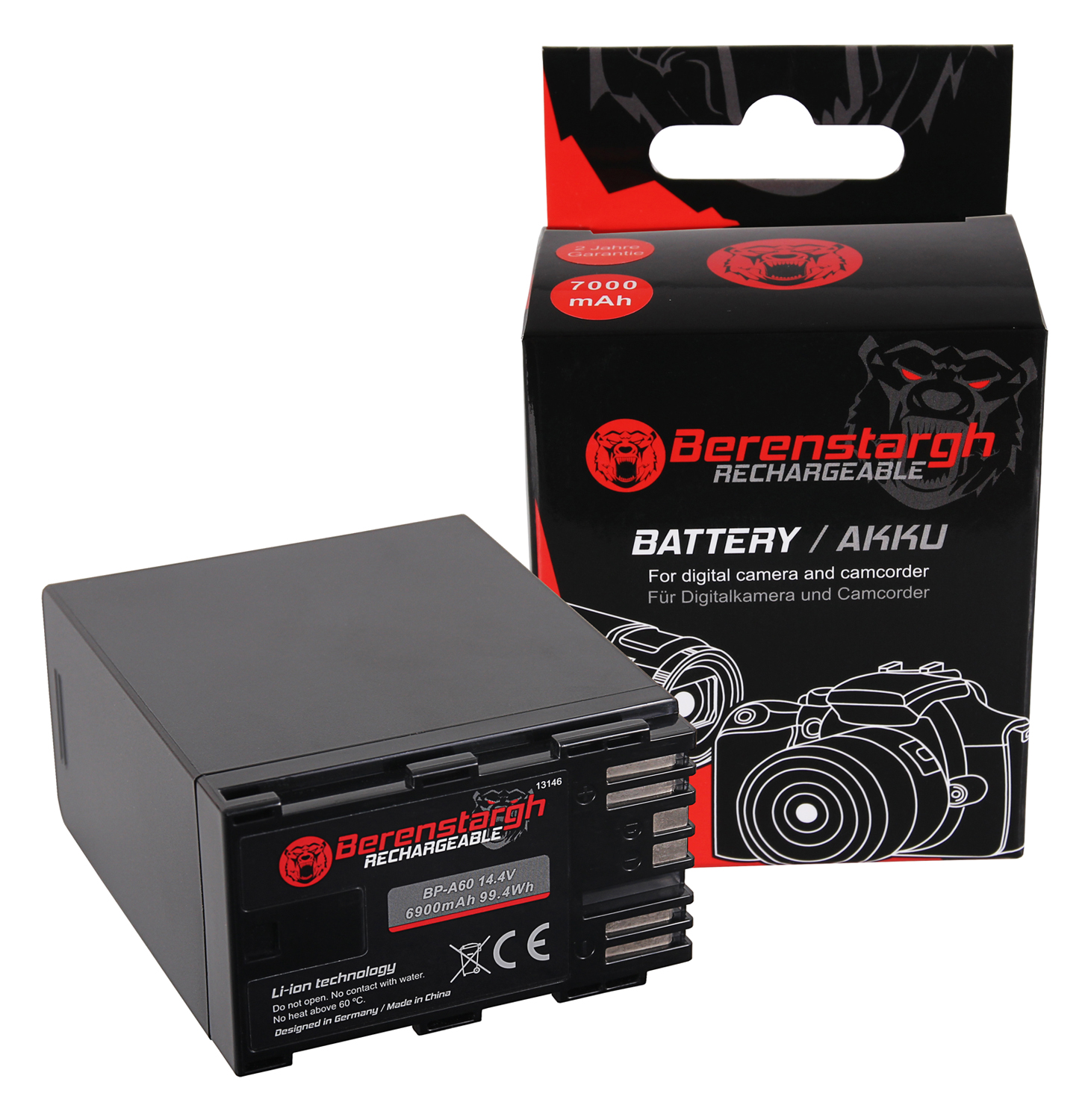 23360_0bjkEoZrDIUskY Batterie BERENSTARGH remplace Canon BP-A30, BP-A60 6900mAh