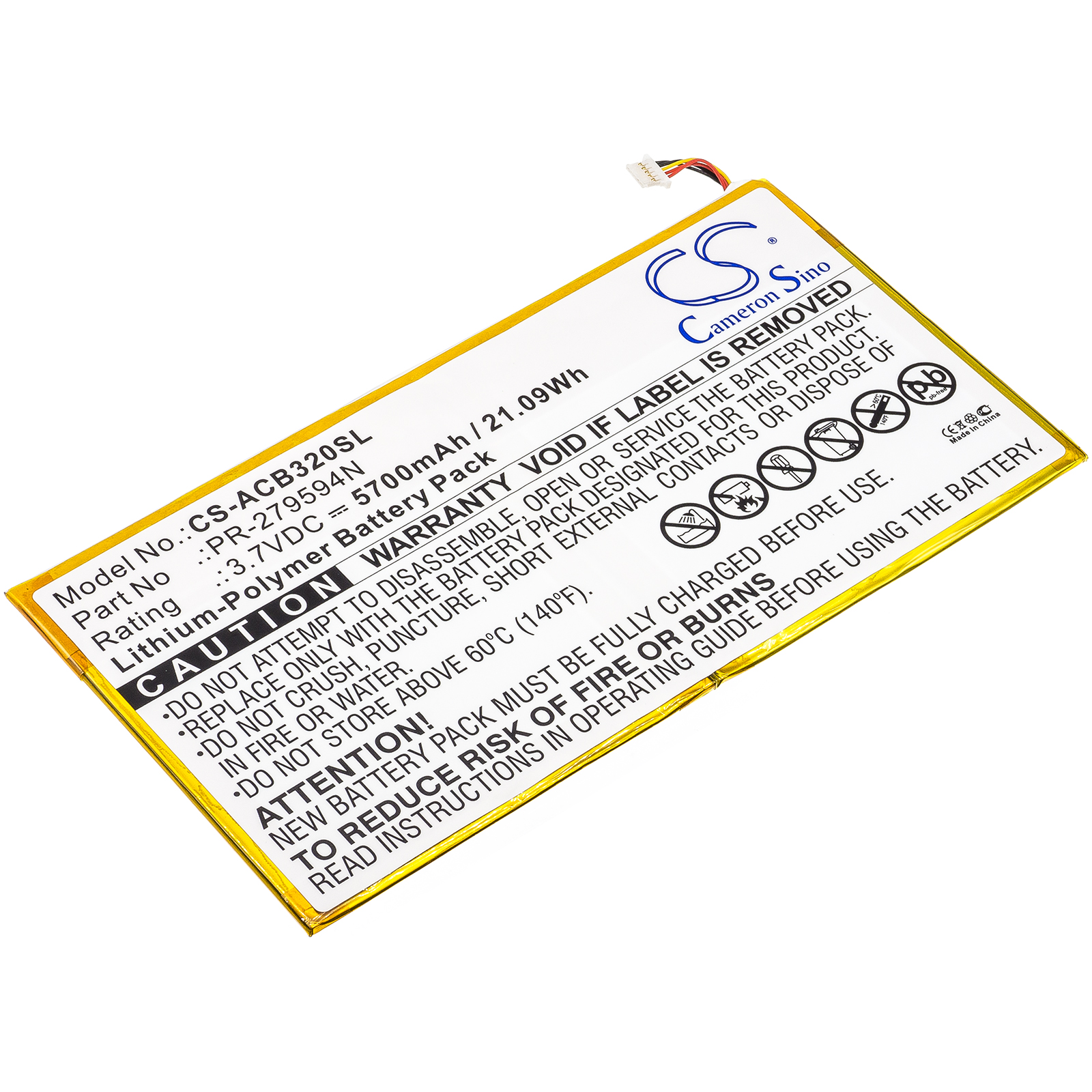 Akku ersetzt PR-279594N passend für Acer Iconia Tab 10 A3-A40, A3-A50, B3-A30