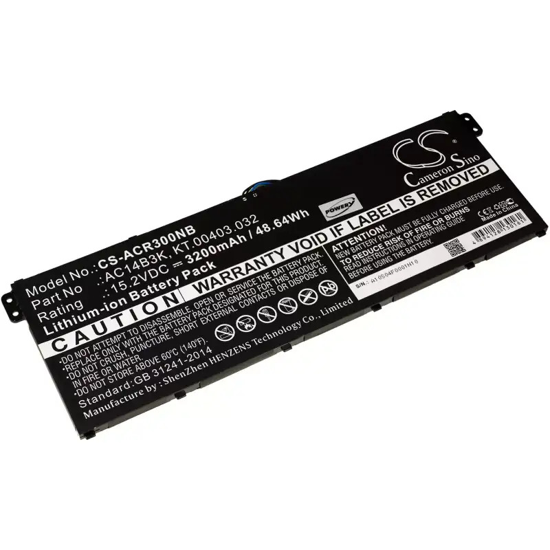 27338_0 Akku ersetzt Acer AC14B3K, KT.00403.032, 15.2V 3200mAh