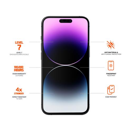 27093_2bZJcW0L1stqHc iPhone 15 Plus/15 Pro Max, Mountain Ultra, 2.5D, verre de protection antimicrobien
