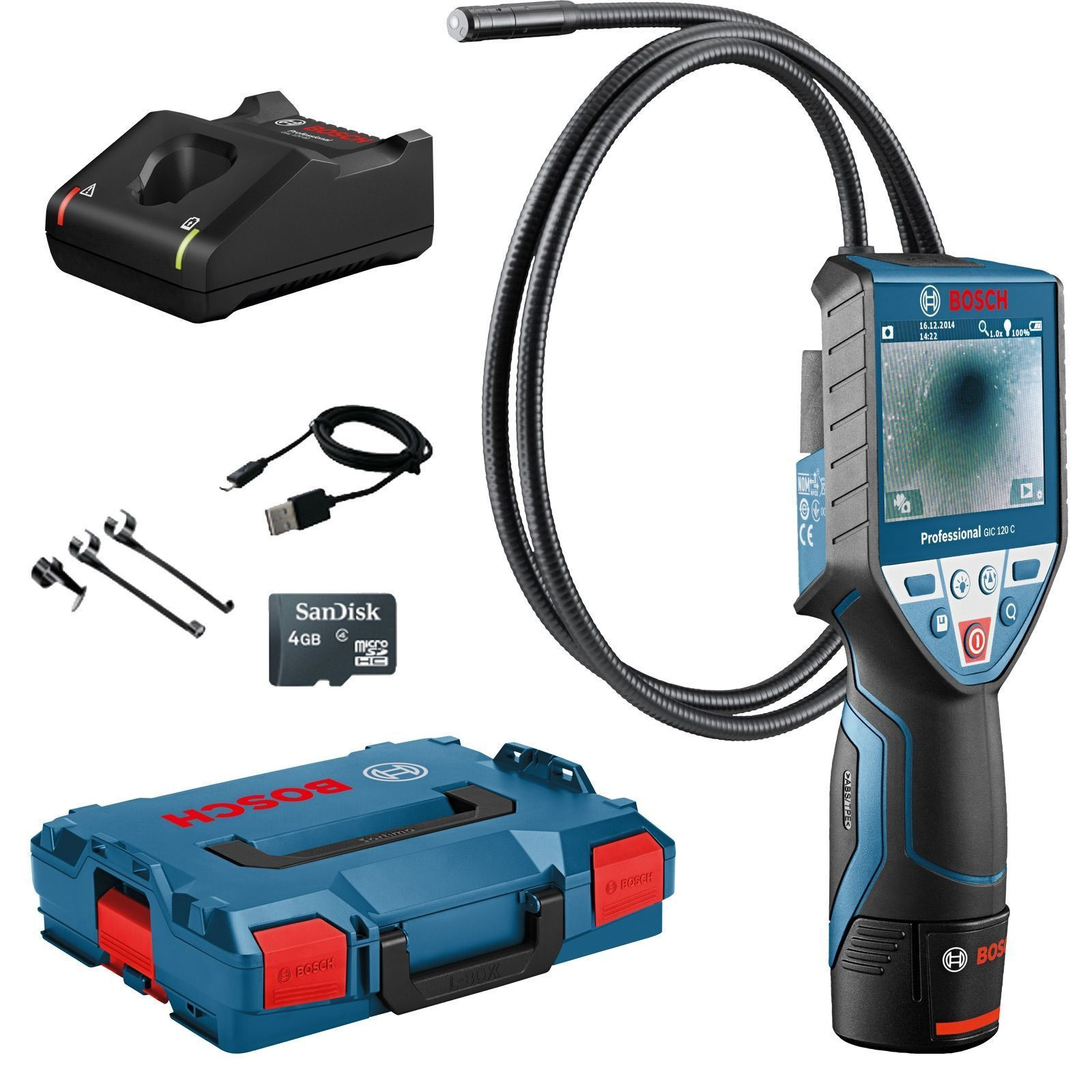 Caméra d'inspection sans fil GIC 120 C Bosch 12 V / 1x 2,0 Ah batterie + chargeur