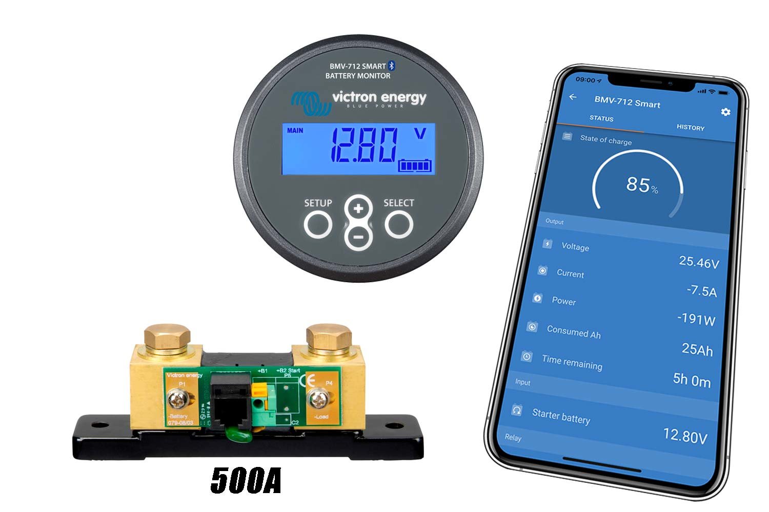 23680_0ZjdbBpqynAb1o Victron Batteriemonitor BMV-712 Smart-Shunt Bluetooth Lithium