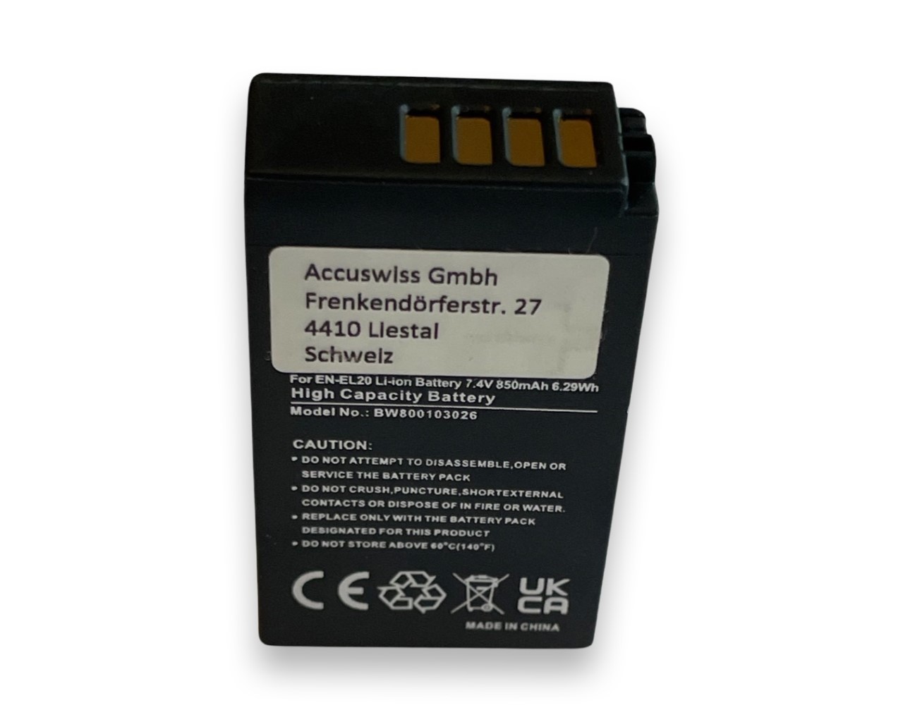 13450_0 Akku ersetzt Nikon EN-EL20, VFB11201 850mAh