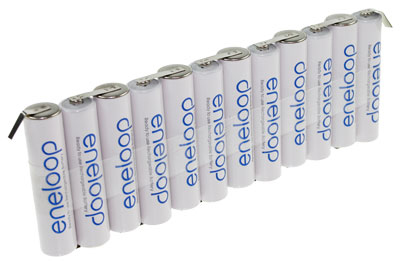 13070_0 Akku-Pack Eneloop AAA F1x12 Reihe mit Lötfahne 14,4V 800mAh