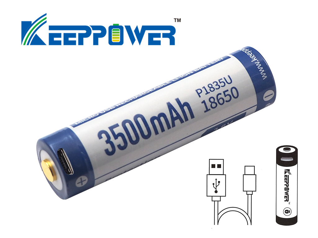 24096_0 Keeppower 18650 3.7V 3500mAh Akku mit USB Ladefunktion