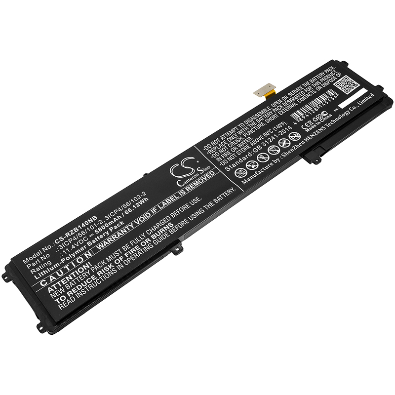 25249_0rrQBcq606Y8ov Akku ersetzt Razer 3ICP4/56/101-2 passend für Blade 14, 15, 16, RZ09-01652E21