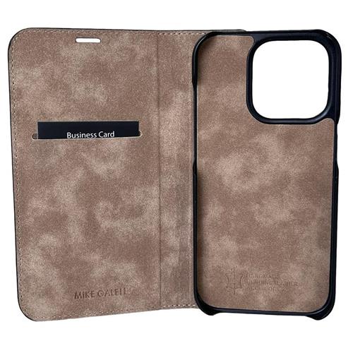 27113_2mIGAgUEbNi8m3 iPhone 15 Pro, Marc noir, Book-Cover cuir véritable