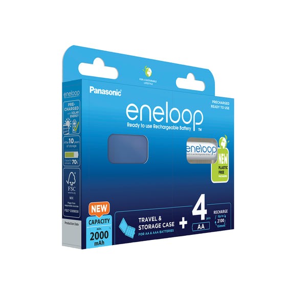 Sanyo eneloop HR-3UTGB, 4x AA Plastikbox
