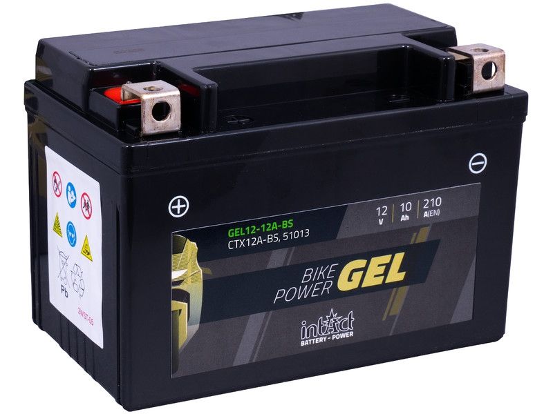 14314_0 Intact GEL12-12A-BS GEL-Motorradbatterie ersetzt YTX12A-BS, 511901014 12V 10Ah