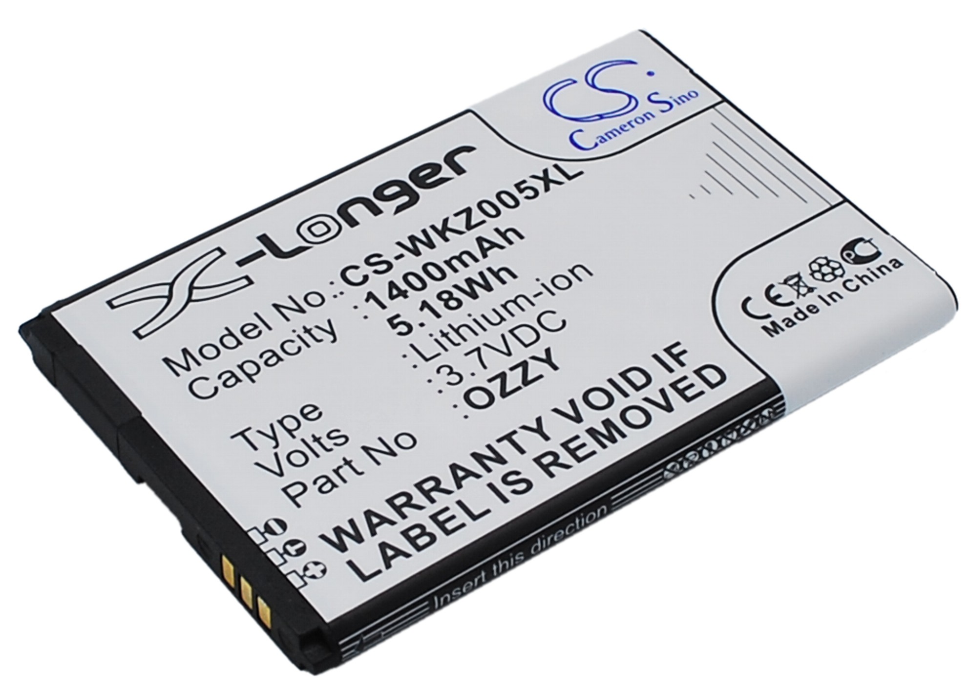 23471_0LBJNPBnd2Jsdq Akku ersetzt Wiko OZZY passend für Wiko Ozzy, Ozzy Double Sim 1400mAh