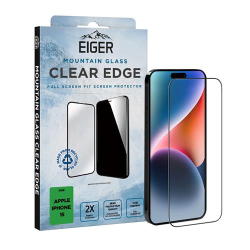 27084_0lP6XXgu1ltthJ iPhone 15 Displayschutzglas, Mountain Glass Clear Edge
