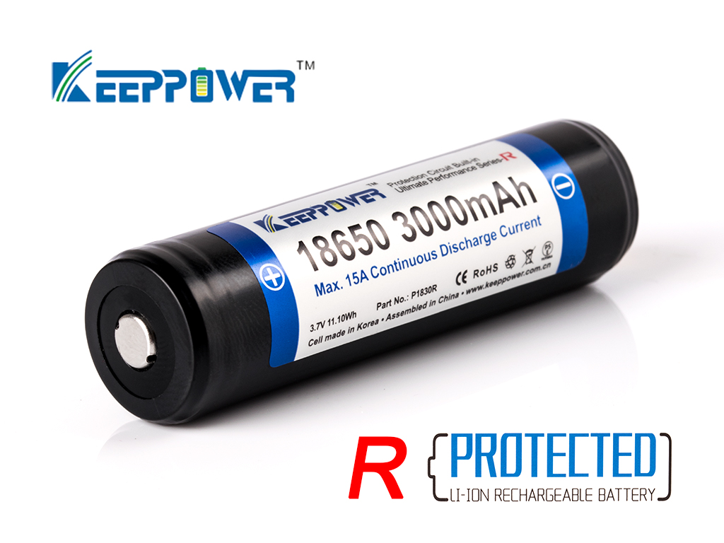 27491_0 Keeppower R 18650 3.7V 3000mAh Li-Ion Akku mit PCB bis 15A