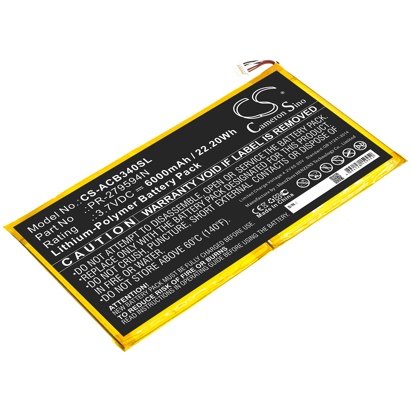 24808_0j7dper95Ed8c6 Akku ersetzt PR-279594N, 1ICP3/95/94-2 passend für Acer Iconia One 10 B3-A40
