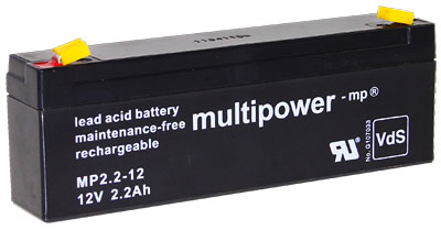 18170_0 Multipower MP2.3-12 (MP2.2-12) Bleiakku, 12V 2.3Ah Faston 4,8mm