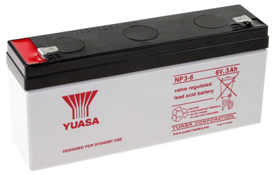 18381_0mjWdrycqN48tx Batterie au plomb Yuasa NP3-6, 6V 3Ah Faston 4,8mm