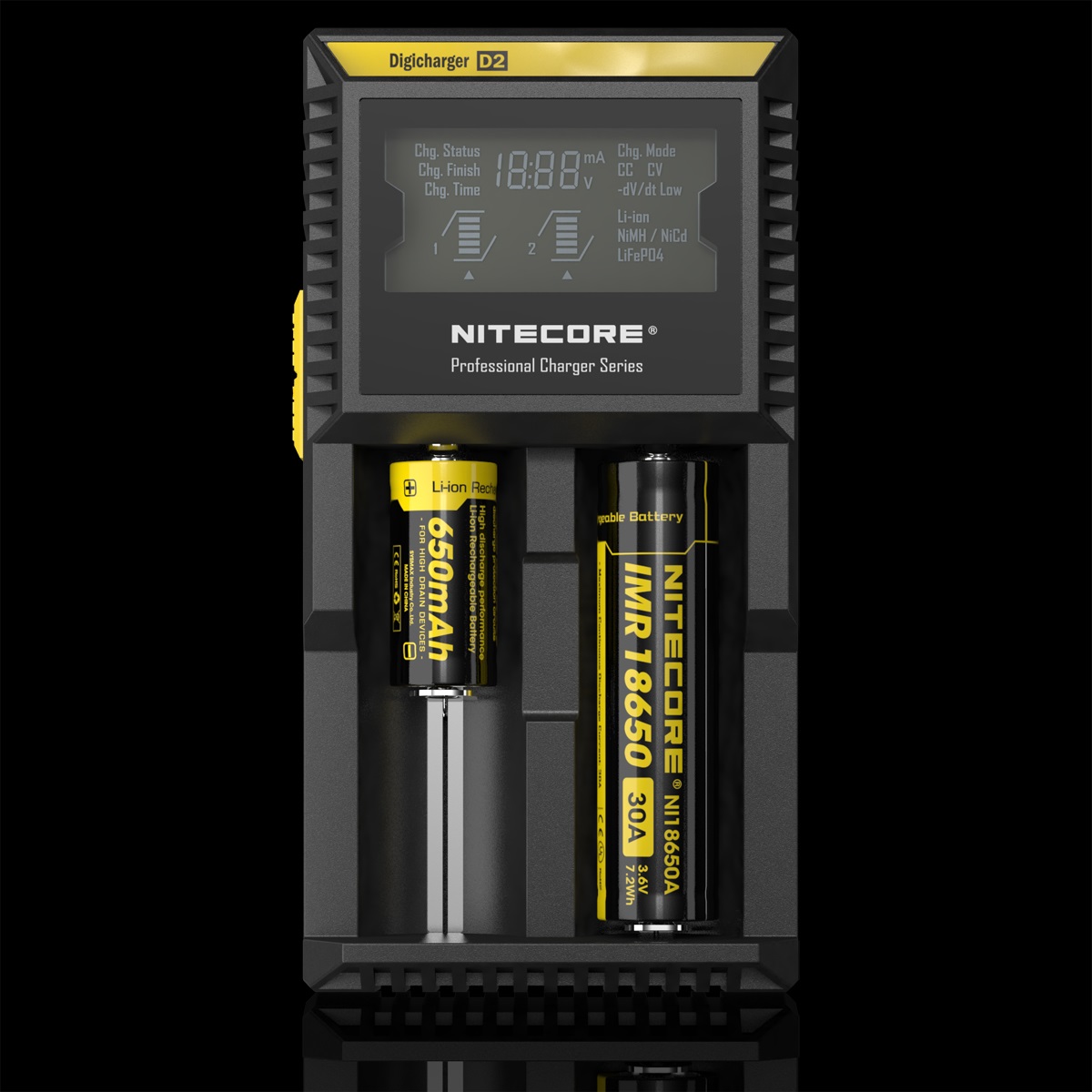 17986_0T2yjWK4aUiRLz NiteCore Digicharger D2 Ladegerät mit LCD-Display