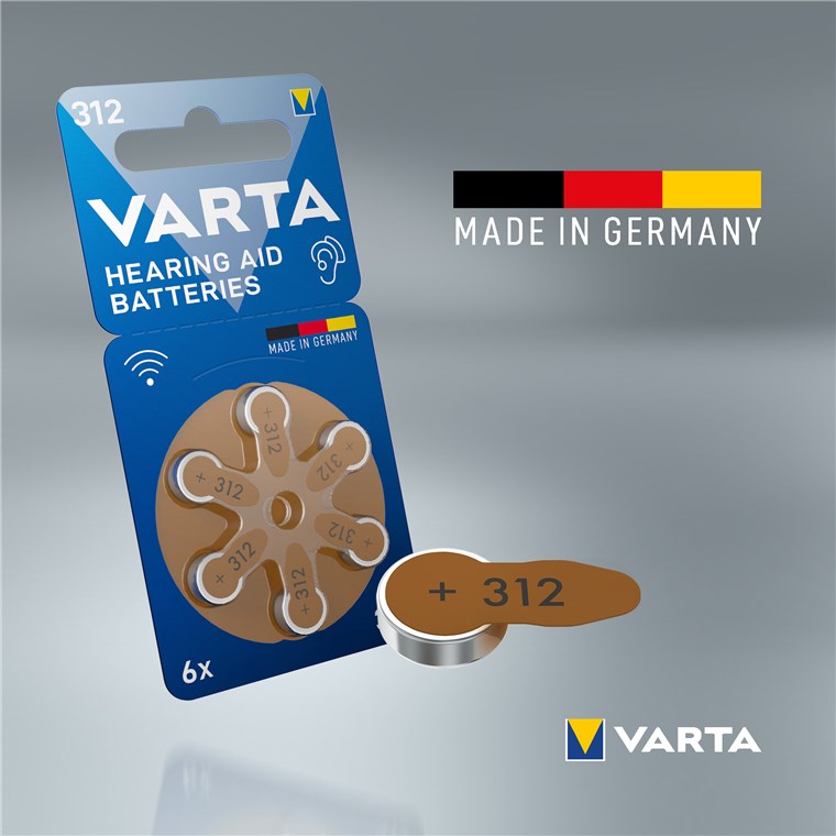 27269_0 Varta 312 / PR41 Zink-Luft Hörgerätebatterie im 6er Pack ersetzt A312, R312AE