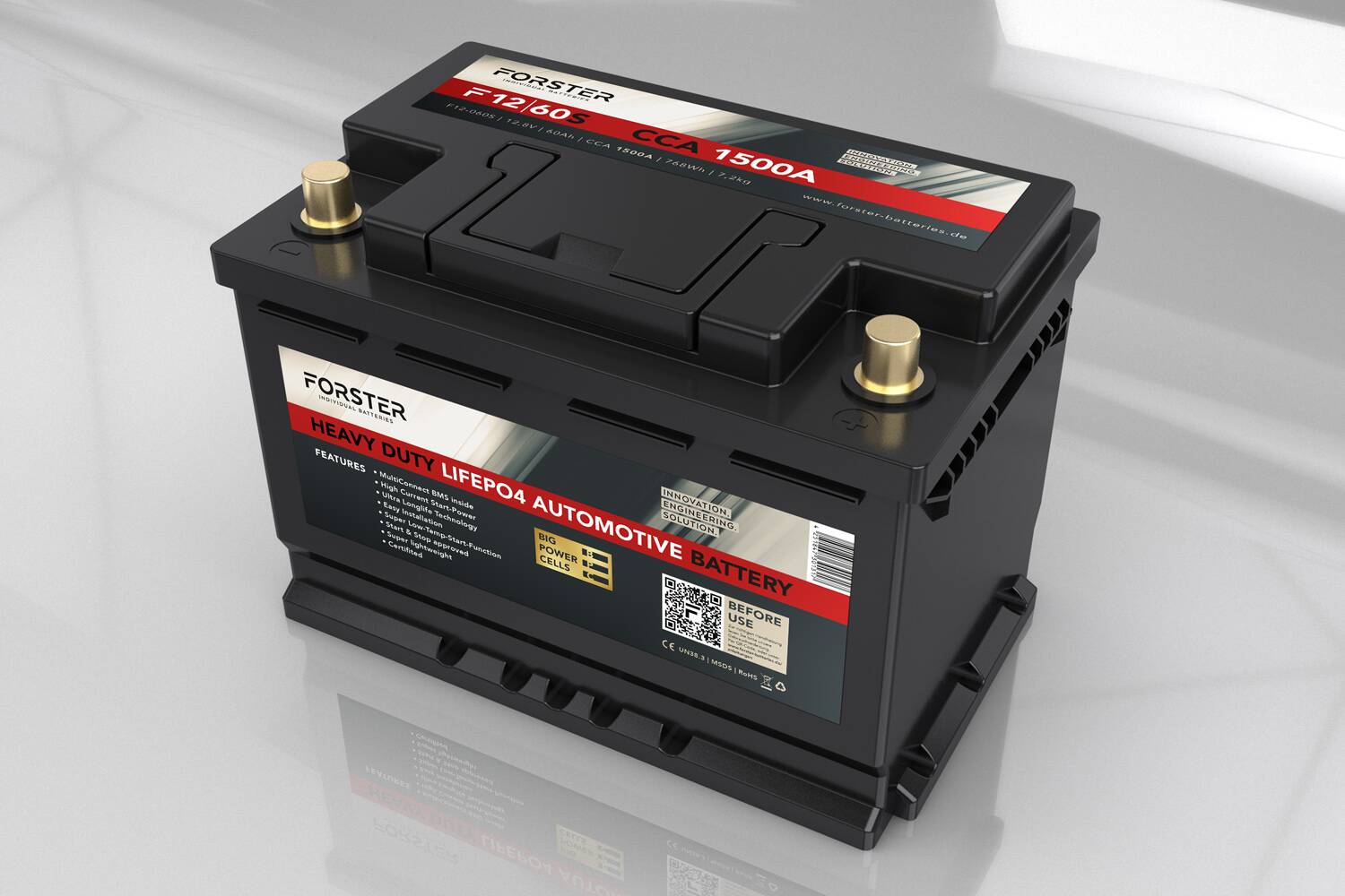 26084_0 12.8V 60Ah 1500A LiFePO4, Heavy Duty Automotive Lithium Batterie, 278x174x190mm