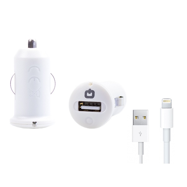 18127_0 Adaptateur secteur USB pour voiture avec câble Lightning Apple 1m pour iPhone 11, 12, 13