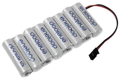 11904_0 Panasonic Eneloop 8er Reihen Akku, 9,6V 2Ah F1x8 Futaba-Servo