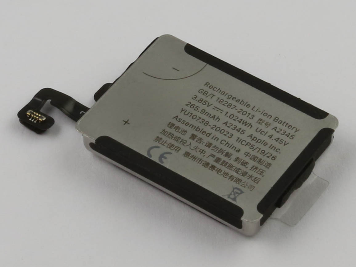 27374_0 Akku ersetzt A2345 passend für Apple Watch Series S6 40mm, A2291, A2293, A2375
