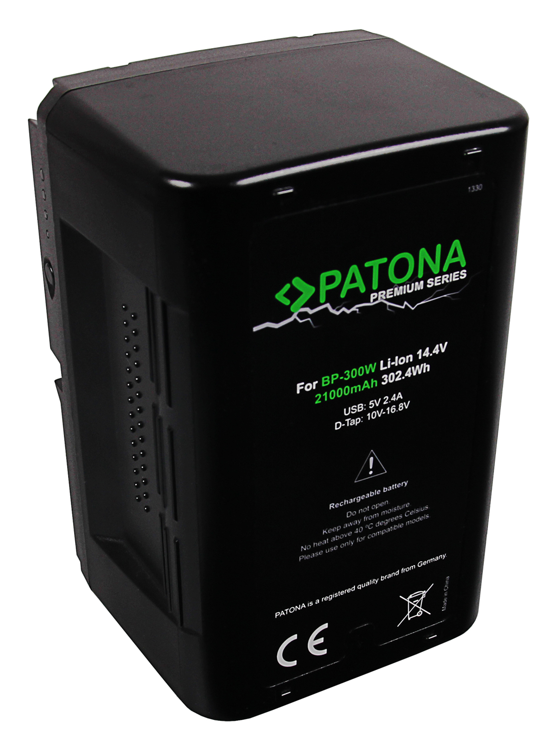 23915_0ugUnUAMcY4p2T Akku ersetzt Sony BP-GL65, BP-GL95, V-Mount 14.4V 302Wh + USB