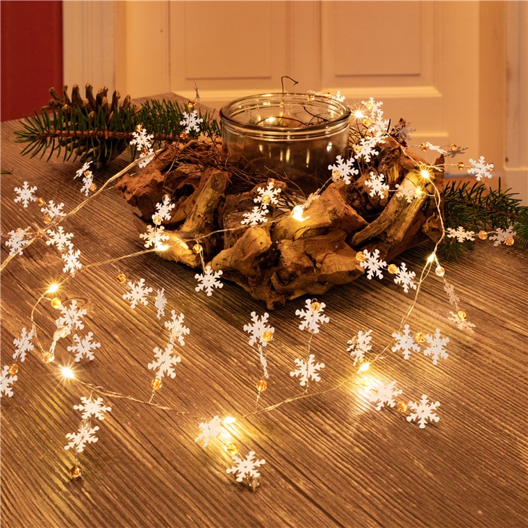 27241_1tOkhNbTe6NbdO 10er LED-Silberdraht-Lichterkette "Schneeflocken"